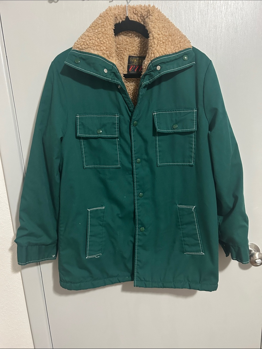 Vtg VIP Sherpa Lined Green Mountain Parka Jacket Men’s M Distressed Gorpcore
